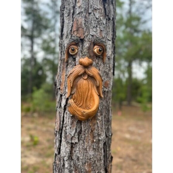 Tree Face, Tree Faces Outdoor, Tree Art, Tree Decorations Outdoor, Tree Faces - Picture 2 of 2